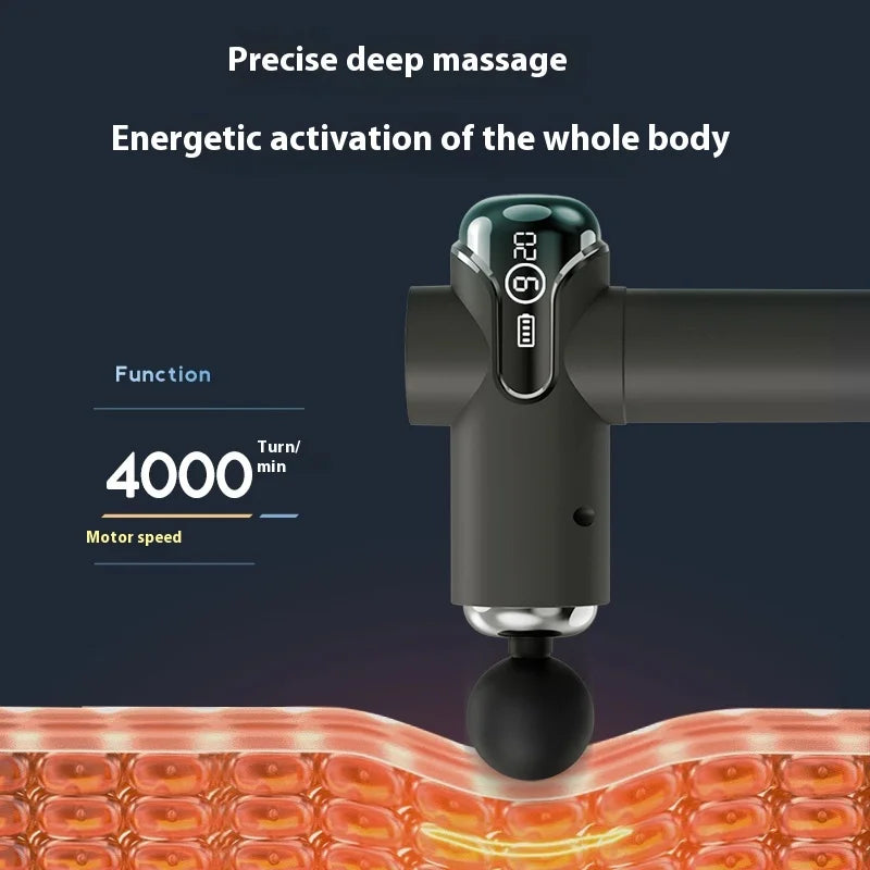 Professional Intelligent Fascia Gun-9 Speed Levels,4000 RPM Deep Tissue Massage,Quiet & Portable Muscle Massager for Pain Relief